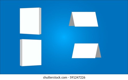 vector blank pages isolated on blue background
