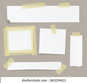 Vector Blank Paper Backgrounds Fixed With Sticky Tape.