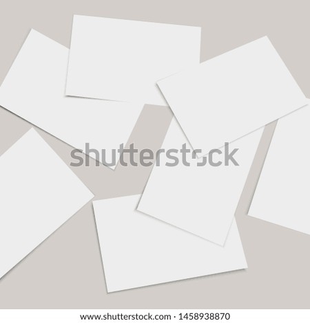 Vector blank paper cards mock up.