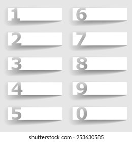vector blank paper square number options
