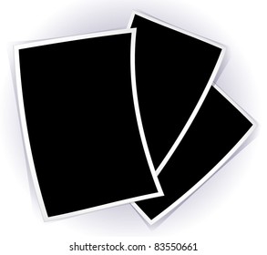 Vector blank photo templates on white background.