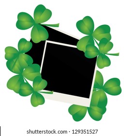 vector blank photos with shamrock