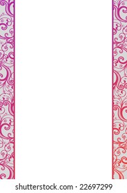 Vector blank with pink florals, all patterns are hidden under white (not cut)