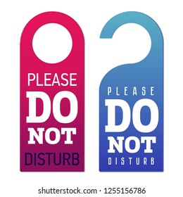 Vector blank plastic hanger vector illustration. Hang door with empty tag no disturb