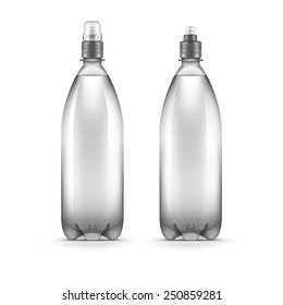 Vector Blank Plastic Water Bottle Isolated on White Background