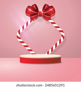 Vector of blank podium for product display.