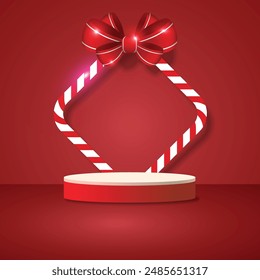 Vector of blank podium for product display.