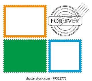 Vector Blank Postage Stamp Frame