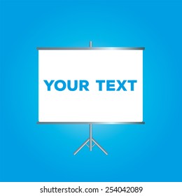 Vector blank projection screen. Blue background.