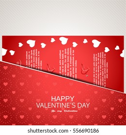 Vector blank of red envelope for Happy Valentine's Day with greeting card.