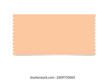 Vector Blank retro-style ticket on a white background