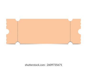 Vector Blank retro-style ticket on a white background. Ideal for designing custom events, raffle stubs, entry passes, or cinema tickets