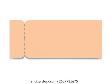 Vector Blank retro-style ticket on a white background. Ideal for designing custom events, raffle stubs, entry passes, or cinema tickets