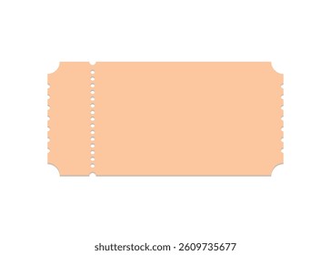 Vector Blank retro-style ticket on a white background. Ideal for designing custom events, raffle stubs, entry passes, or cinema tickets