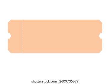 Vector Blank retro-style ticket on a white background. Ideal for designing custom events, raffle stubs, entry passes, or cinema tickets