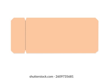 Vector Blank retro-style ticket on a white background. Ideal for designing custom events, raffle stubs, entry passes, or cinema tickets