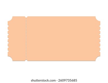 Vector Blank retro-style ticket on a white background. Ideal for designing custom events, raffle stubs, entry passes, or cinema tickets