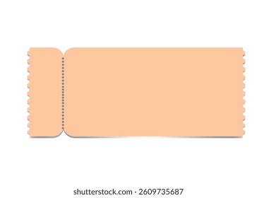 Vector Blank retro-style ticket on a white background. Ideal for designing custom events, raffle stubs, entry passes, or cinema tickets