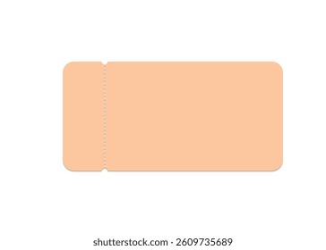 Vector Blank retro-style ticket on a white background. Ideal for designing custom events, raffle stubs, entry passes, or cinema tickets