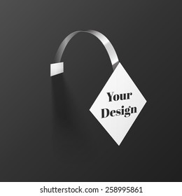 Vector Blank rhombus Wobbler with Transparent Strip Isolated on a Black Background