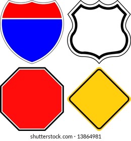 Vector. Blank road signs