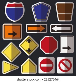 Vector. Blank road signs 