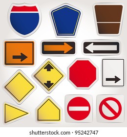 Vector. Blank road signs