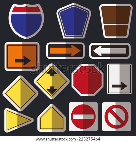 Vector. Blank road signs 