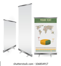 Vector blank roll up banner display template for designers