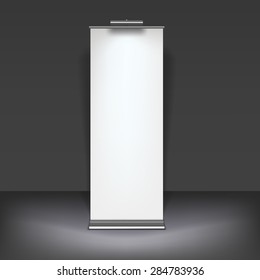 Vector blank roll up banner display template for designers 
