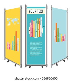 Vector blank roll up banner display template for designers