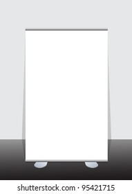 Vector blank roll up banner display