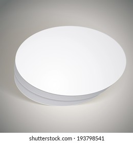 Vector blank round box, template for your package design, put your image over the pack in multiply mode, illustration eps 8.