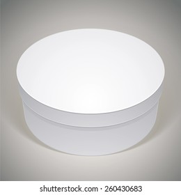 Vector blank round box, template for your package design, put your image over the pack in multiply mode, illustration eps 8.
