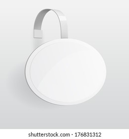 Vector Blank Round Wobbler with Transparent Strip Isolated on a White Background