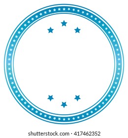 Vector blank seal in blue. 