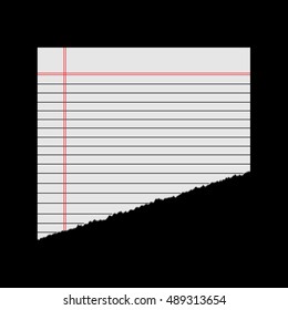 Vector blank sheet of torn paper.