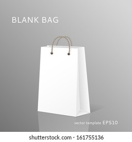 Vector blank Blank shopping bag isolated on gray background
