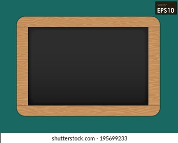 vector - Blank Slate. Chalkboard with wooden frame. Copy space to add your own text or drawings for scrapbooks, back to school