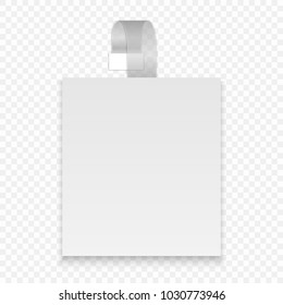Vector blank square wobbler with transparent strip