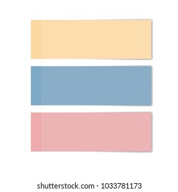 Vector of blank squared notepad pages. Colorful note paper.