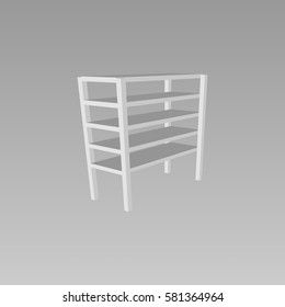 Vector blank storage shelf vector icon