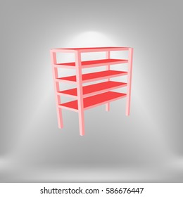 Vector blank storage shelf vector icon