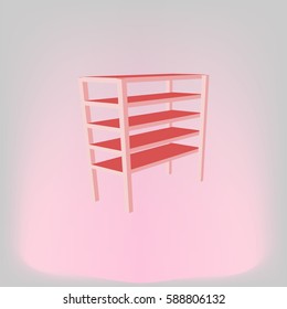 Vector blank storage shelf vector icon