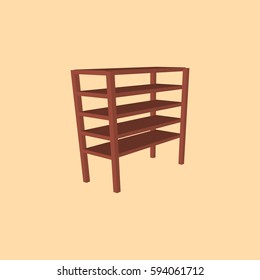 Vector blank storage shelf vector icon