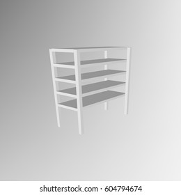 Vector blank storage shelf vector icon