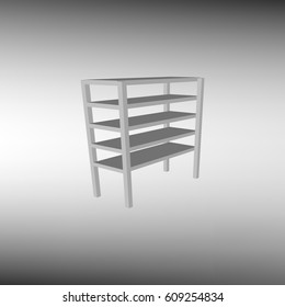 Vector blank storage shelf vector icon