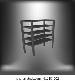Vector blank storage shelf vector icon