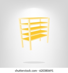 Vector blank storage shelf vector icon