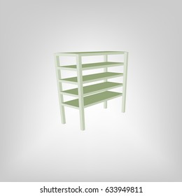 Vector blank storage shelf vector icon